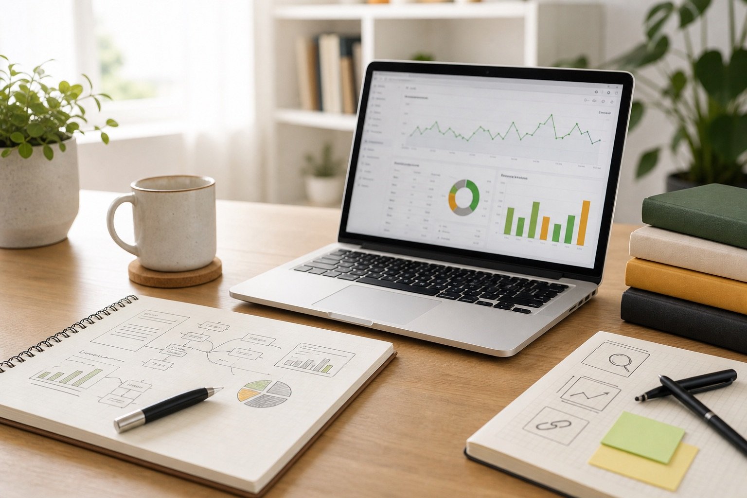 Concepto visual de articulos SEO, analitica y optimizacion web